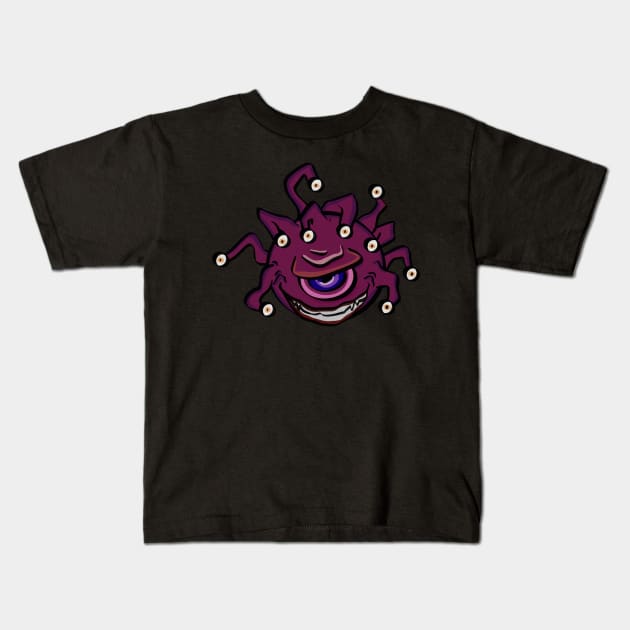 Dungeons and Dragons Beholder Cartoon Kids T-Shirt by podmastermike